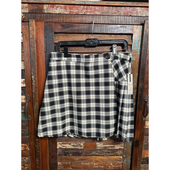 Jolt Plaid Wrap Button Pleated‎ Skirt Women’s Size Large NWT - Picture 13 of 16